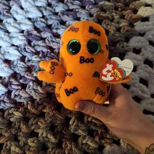 Ty Beanie Boo Orange Ghost Plush Toy